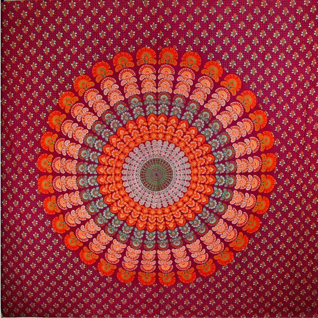 Peacock Dance Mandala Tapestry
