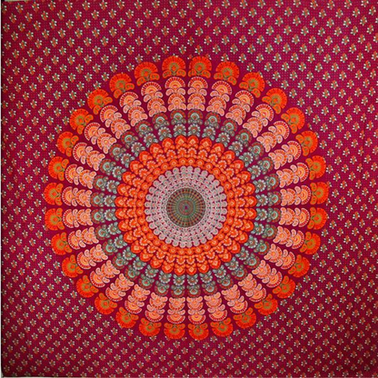 Peacock Dance Mandala Tapestry