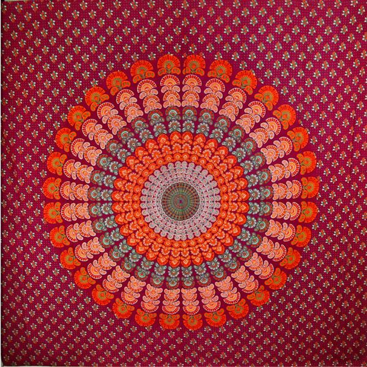 Peacock Dance Mandala Tapestry