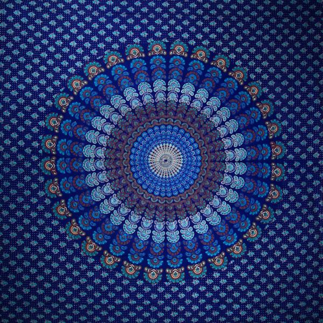 Peacock Dance Mandala Tapestry