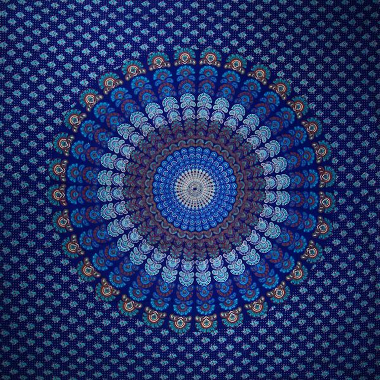 Peacock Dance Mandala Tapestry