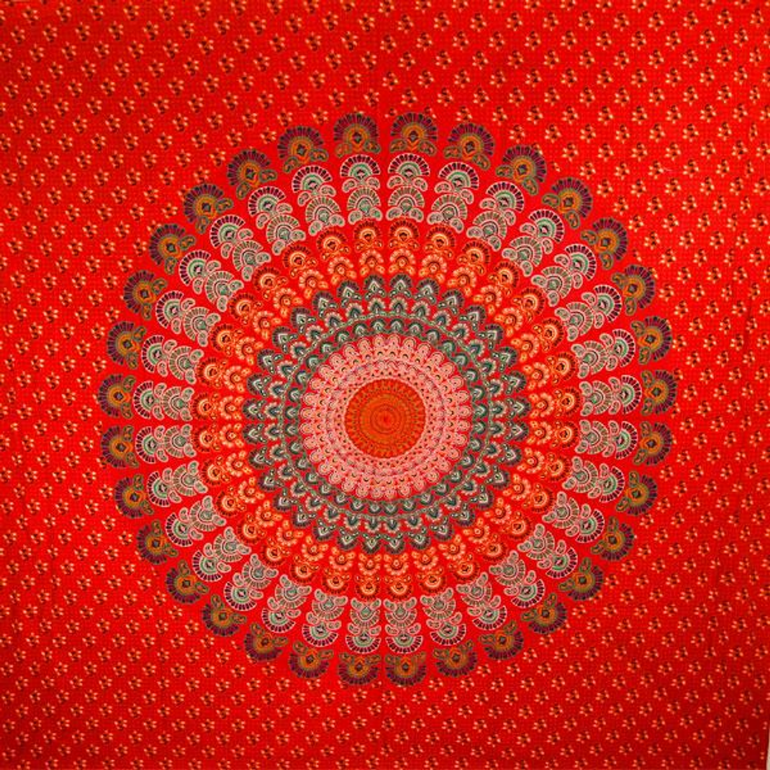 Peacock Dance Mandala Tapestry