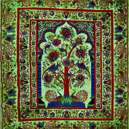 Tree of Life Peacock Tapestry