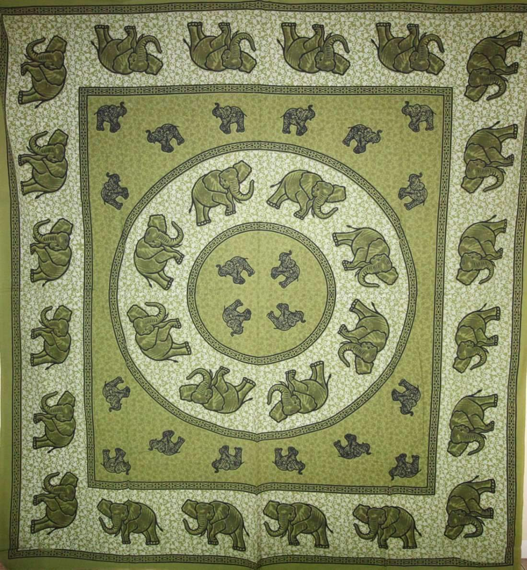Elephant Herd Mandala Tapestry