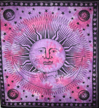 Divine Sun & Crescent Moon Tapestry