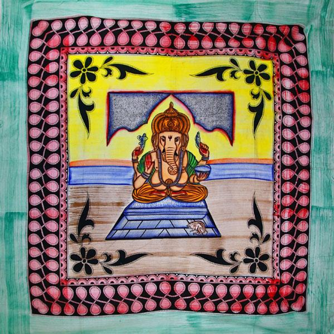 Ganesha Blessings in Pastels With Tassels Tapestry