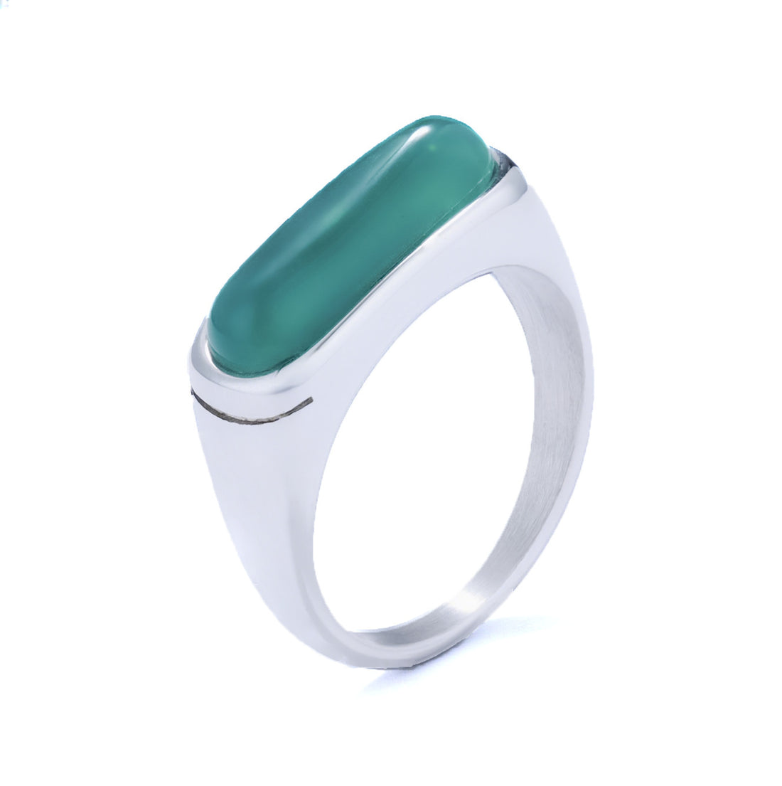 Personalized Natural Stone Engraved Vintage Ring