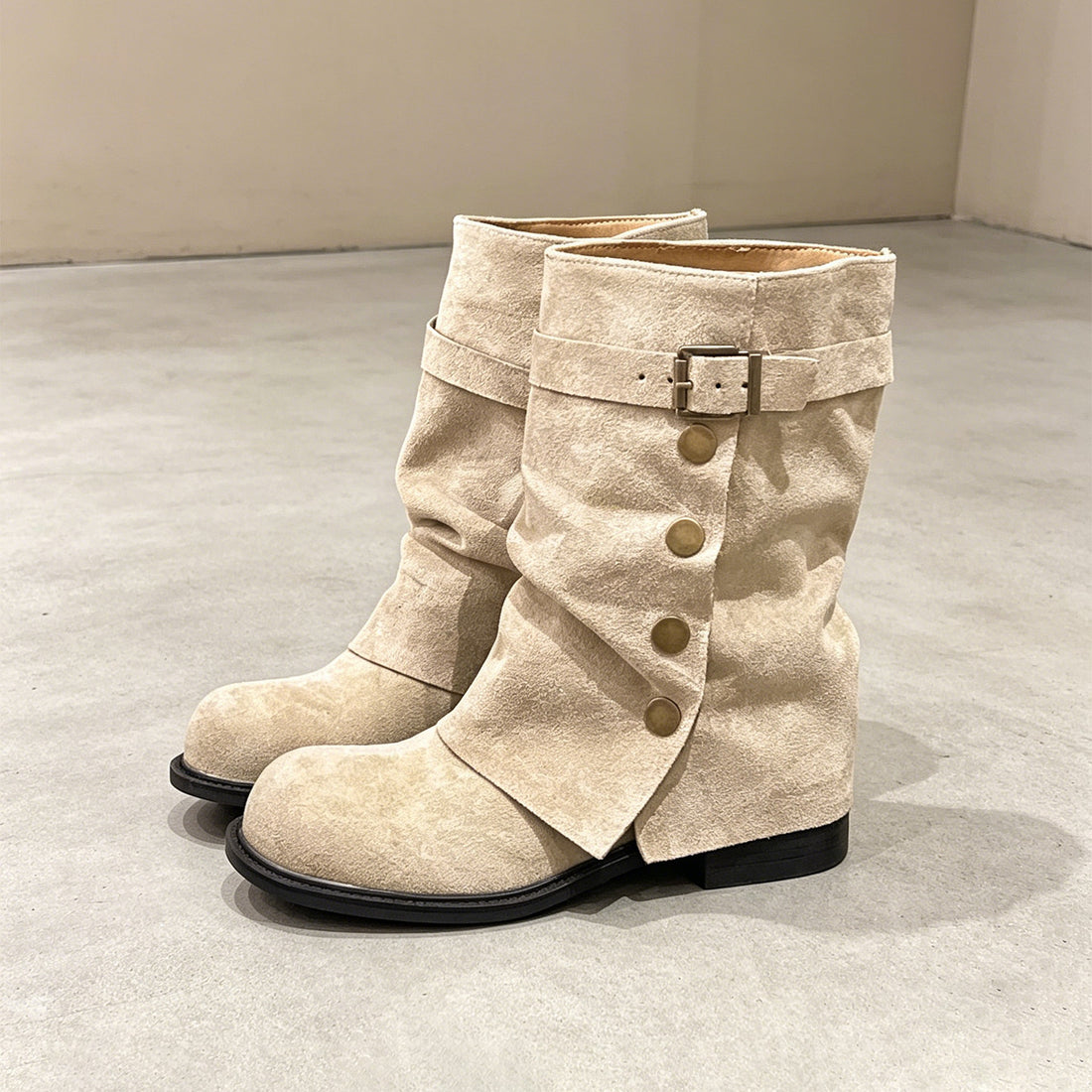 Boot-cut pants and boots