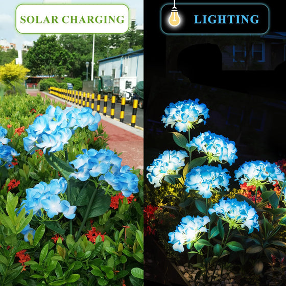 Solar Powered Hydrangea Garden Stake Lights Garden & Outdoor product image 2