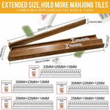 Solid Wood Mahjong Rack with Push Rod and Game Tray