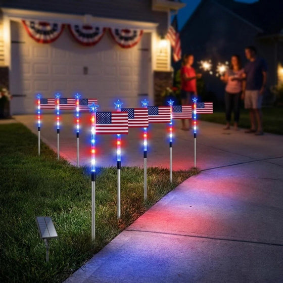 Solar Powered Patriotic Flag Light Garden & Outdoor product image 4