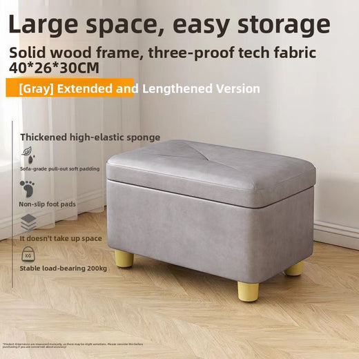 Multifunctional Storage Stool with Soft Seat