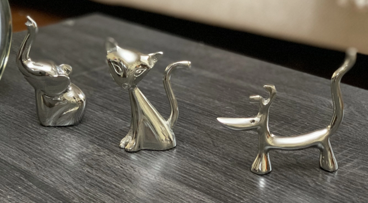 Vibhsa Ring Holders, Set of 3 - Cat, Dog, Elephant