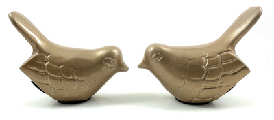 Vibhsa Bird Figurines of Health & Happiness, Gold, Set of 2 (3.5-Inch)