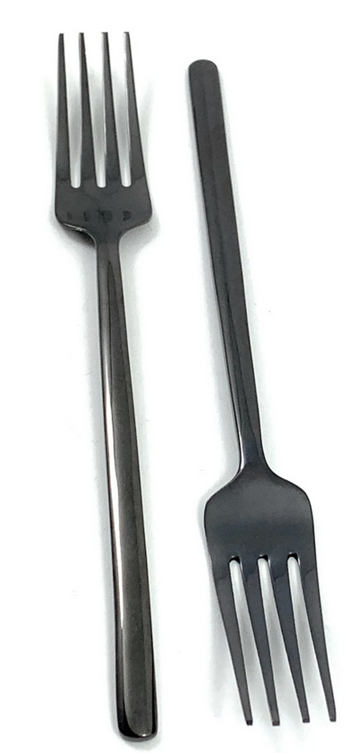 Vibhsa Dinner Forks, Set of 6, Black Glossy Stainless Steel