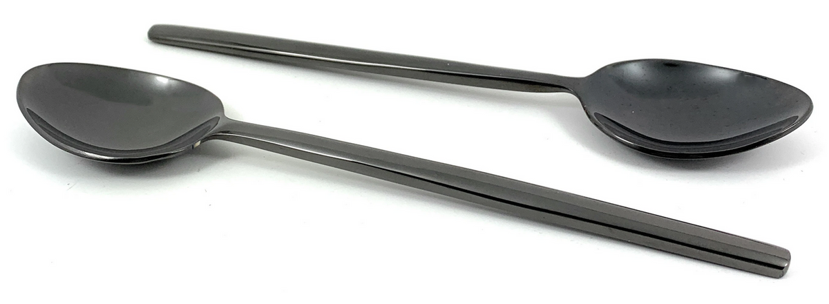 Vibhsa Tablespoons, Set of 6, Black Glossy Stainless Steel