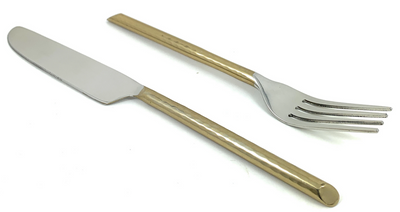 Vibhsa Dinner Forks & Knives, 12 Pieces, Black Glossy