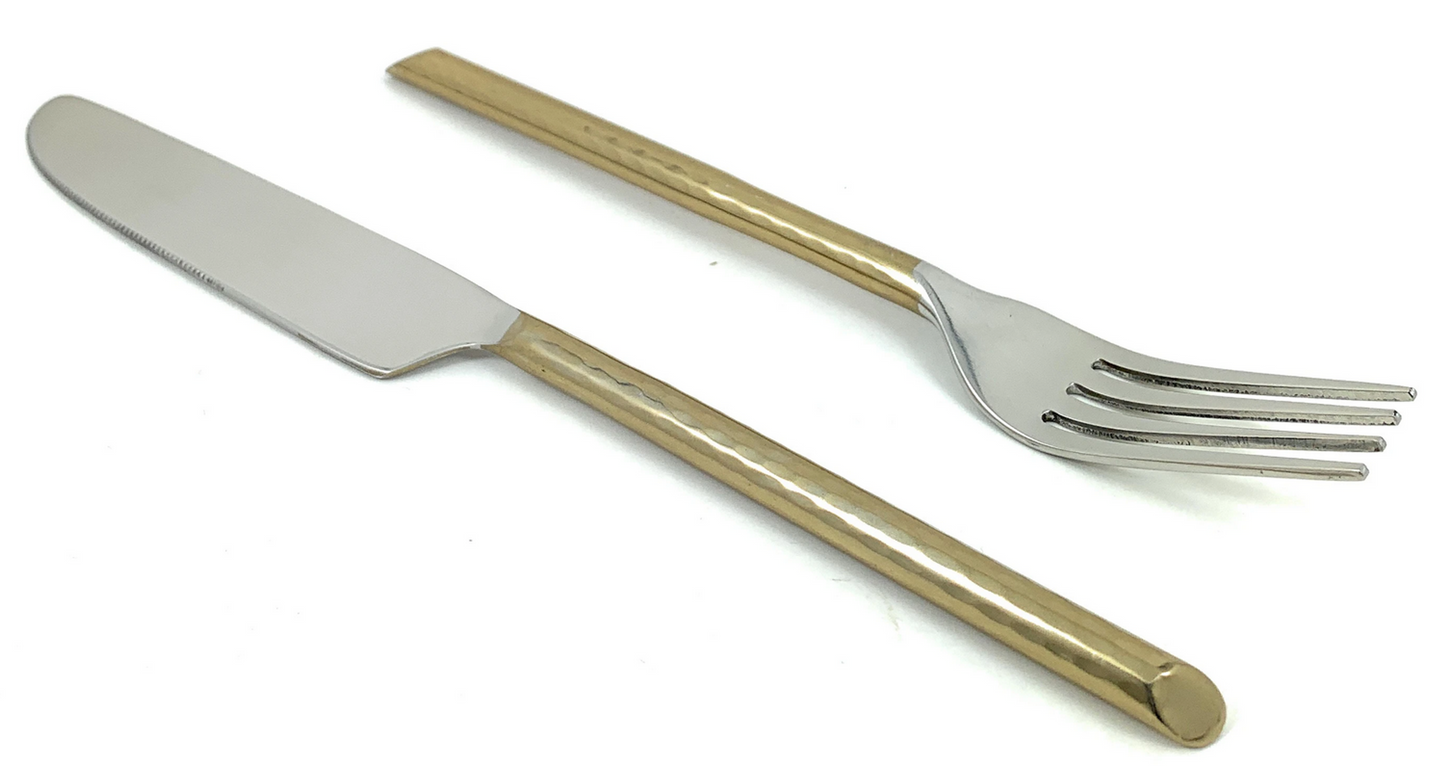 Vibhsa Dinner Forks & Knives, 12 Pieces, Black Glossy