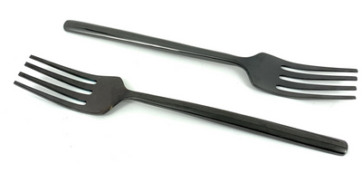 Vibhsa Salad Forks, Set of 6, Black Glossy Stainless Steel