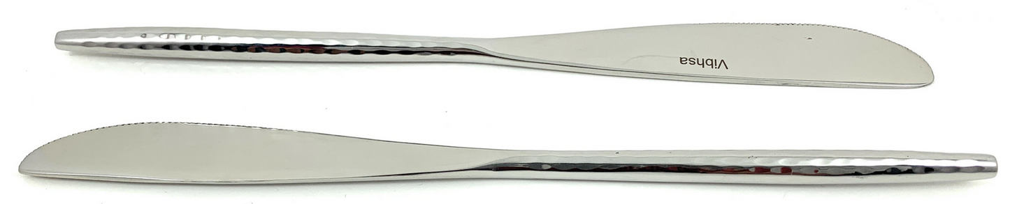 Vibhsa Hammered Stainless Steel Dinner Knives, Set of 6