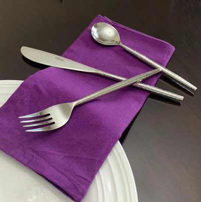 Vibhsa Hammered Stainless Steel Flatware, 36-Piece Set