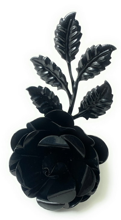 Vibhsa Flower Napkin Rings, Set of 4, Black Rose