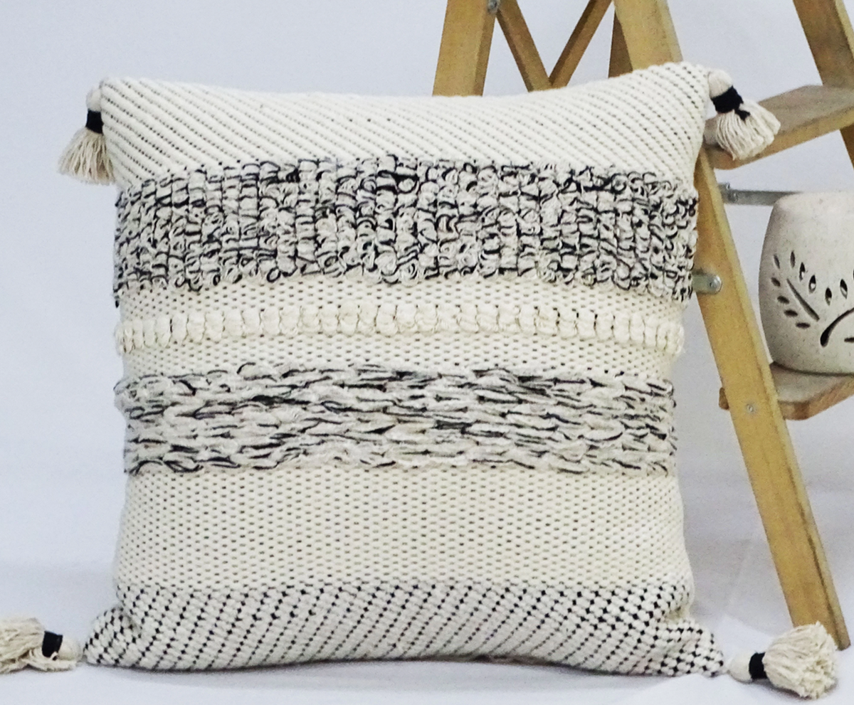 Chicos Home Throw Pillow with Tassels for Couch, 22 x 22 Inch