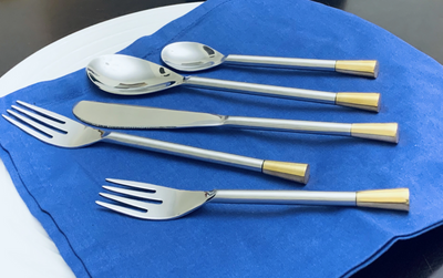 Vibhsa 20-Piece Stainless Steel Flatware Set for Four, Silver