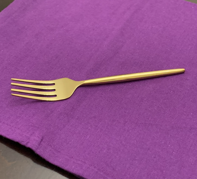 Vibhsa Gold Dinner Fork Set of 6, Stainless Steel