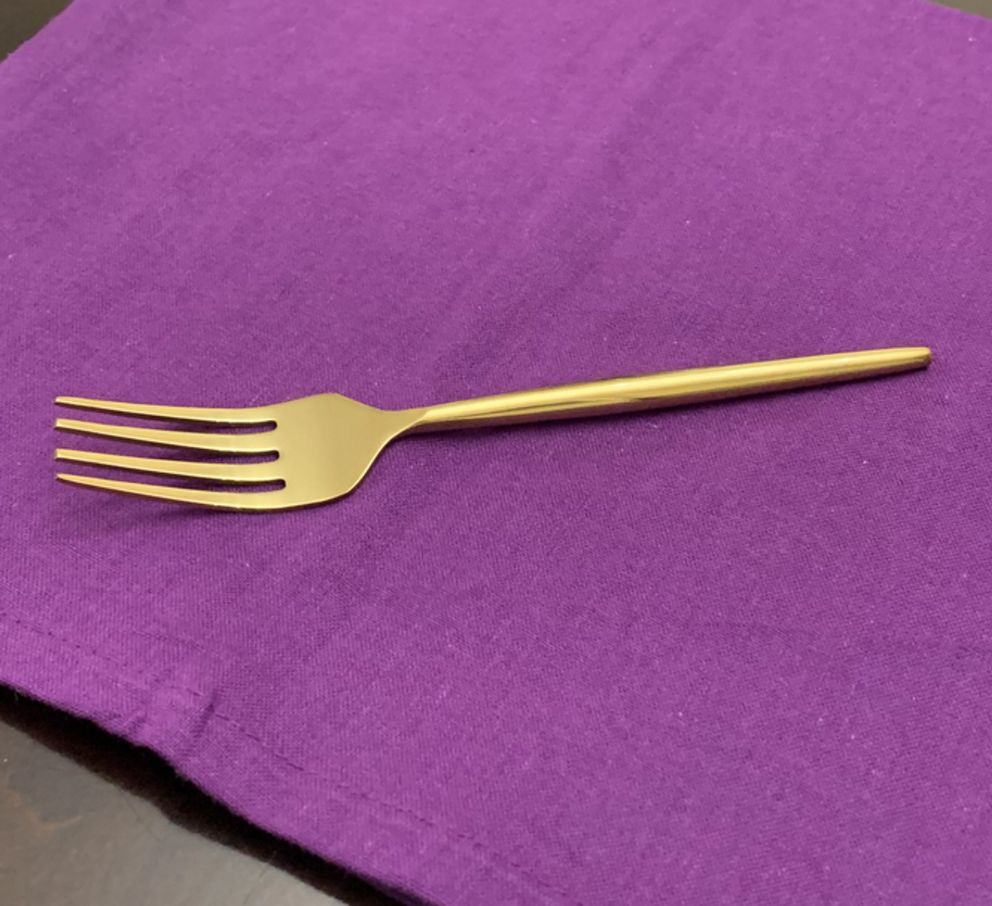 Vibhsa Gold Dinner Fork Set of 6, Stainless Steel