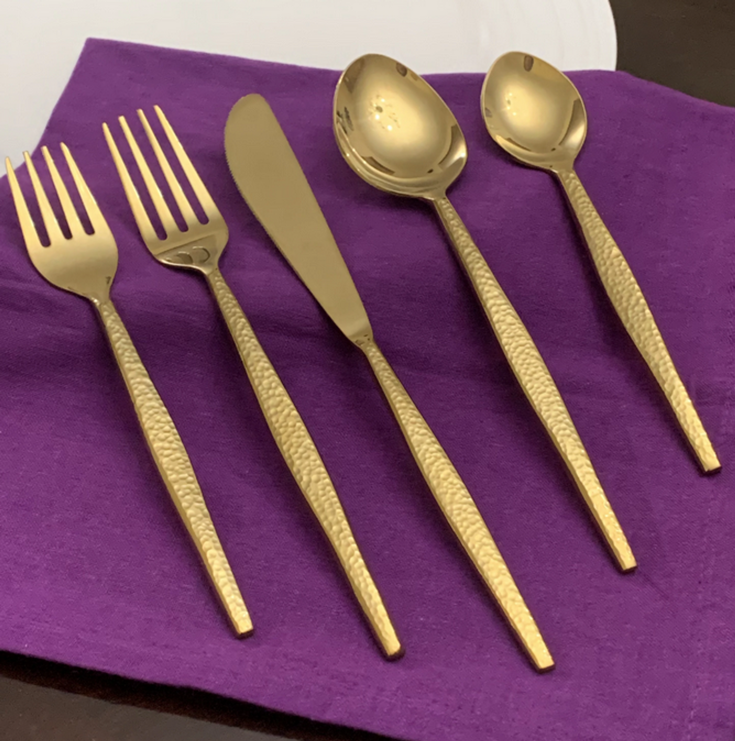 Vibhsa Gold 5-Piece Flatware Place Setting