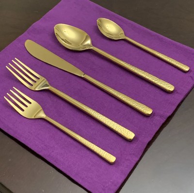 Vibhsa Gold 5-Piece Place Setting, Stainless Steel