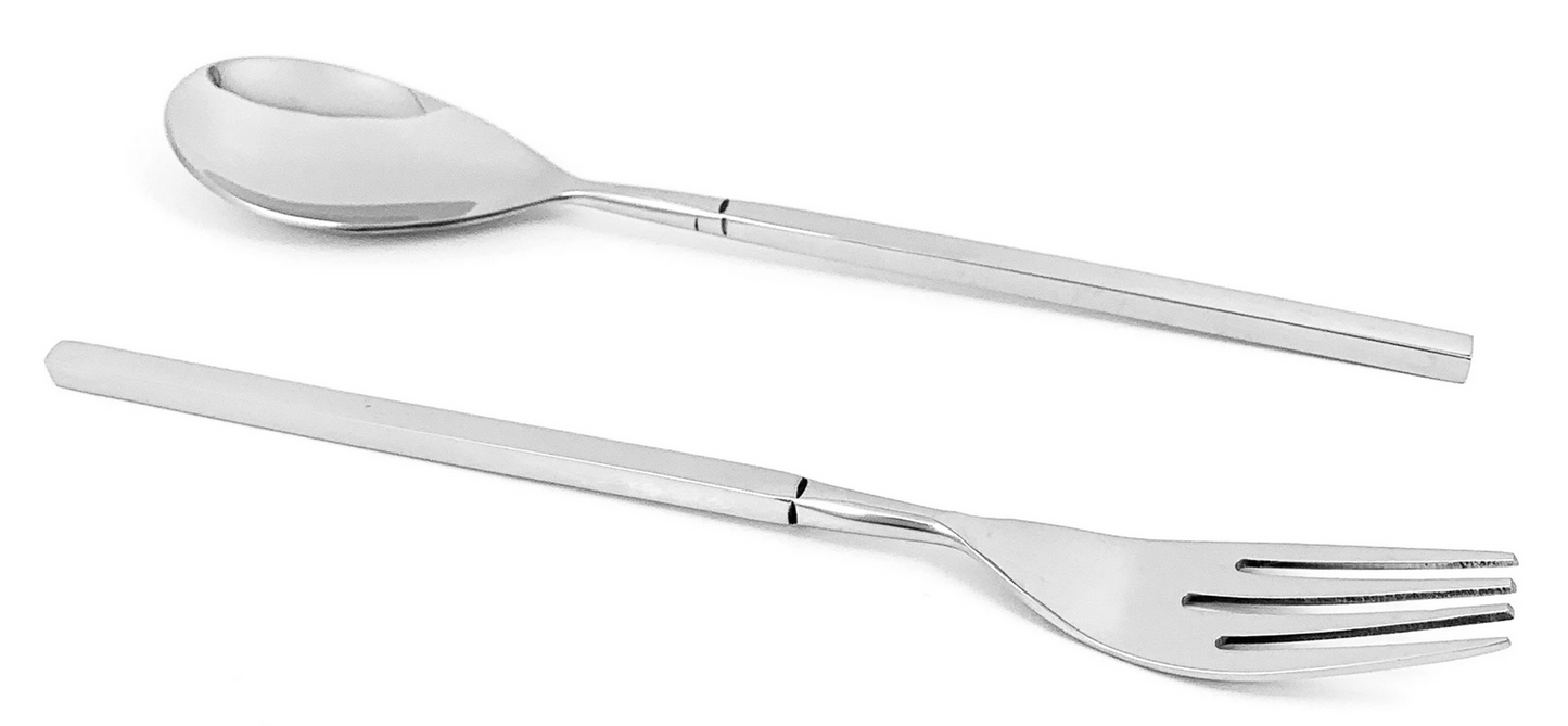 Vibhsa Stainless Steel Salad Fork and Dessert Spoon Set, 12 Pieces