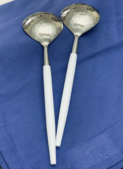 Vibhsa Stainless Steel Tablespoons, Set of 6, Hammered Mouth