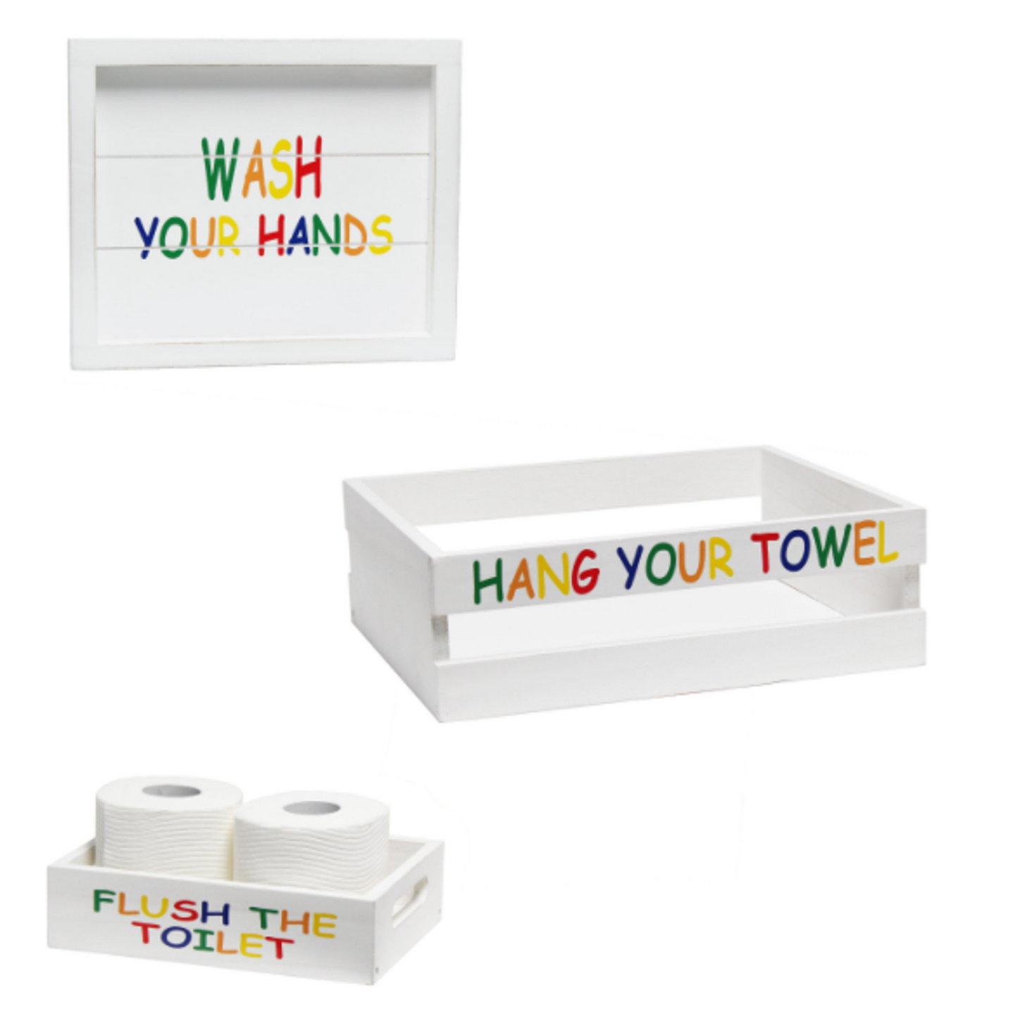 Elegant Designs 3-Piece Decorative Wood Bathroom Set