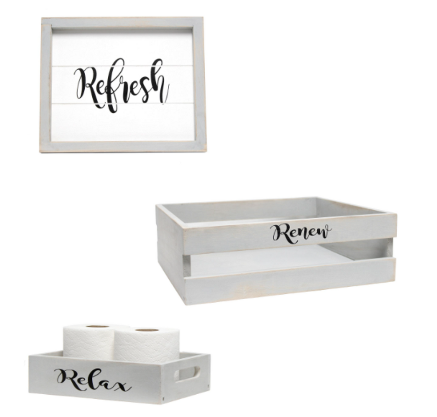 Elegant Designs 3-Piece Decorative Wood Bathroom Set