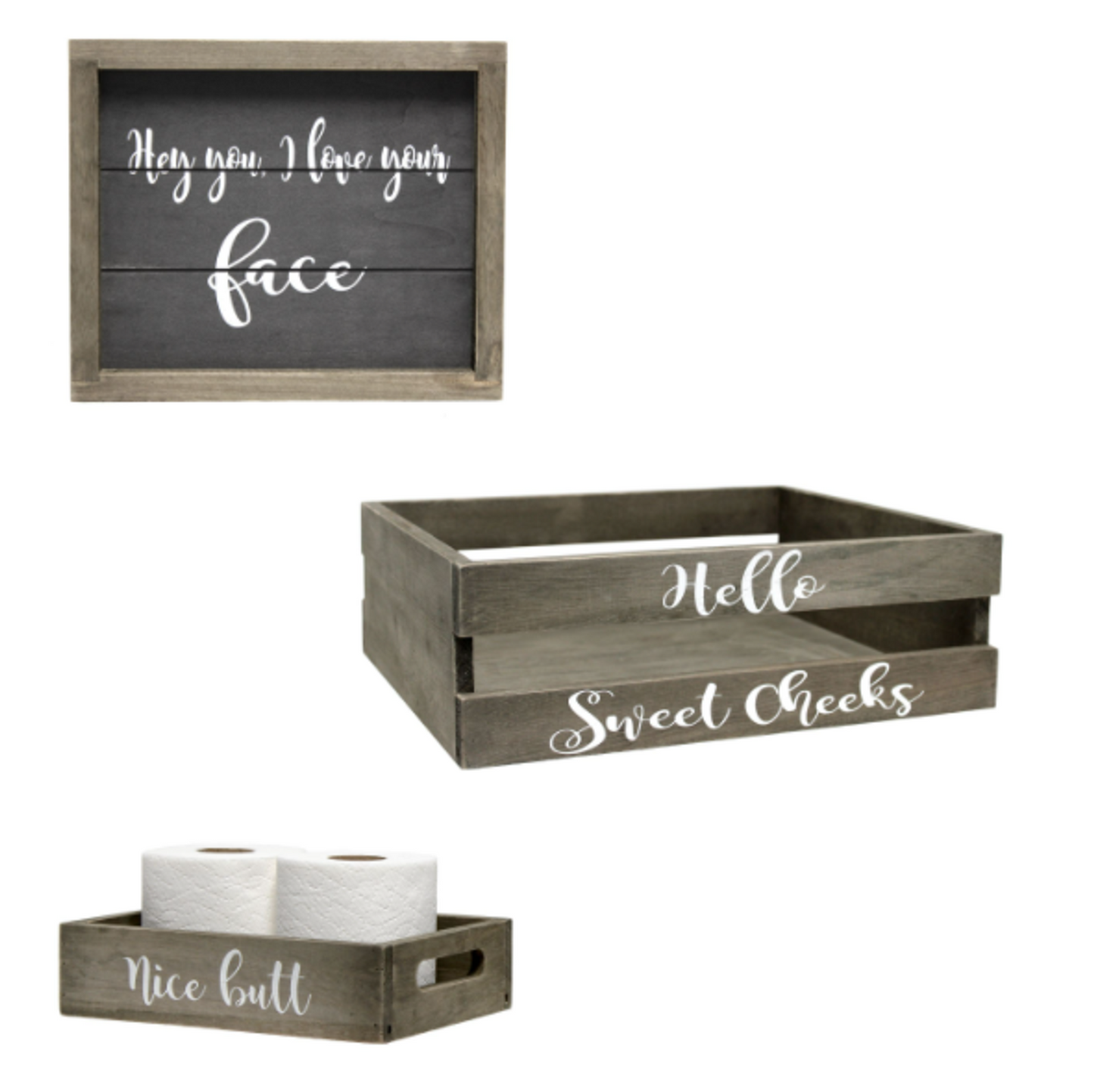 Elegant Designs 3-Piece Decorative Wood Bathroom Set