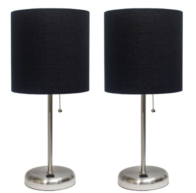 LimeLights Stick Lamp with USB Charging Port, 2-Pack Set