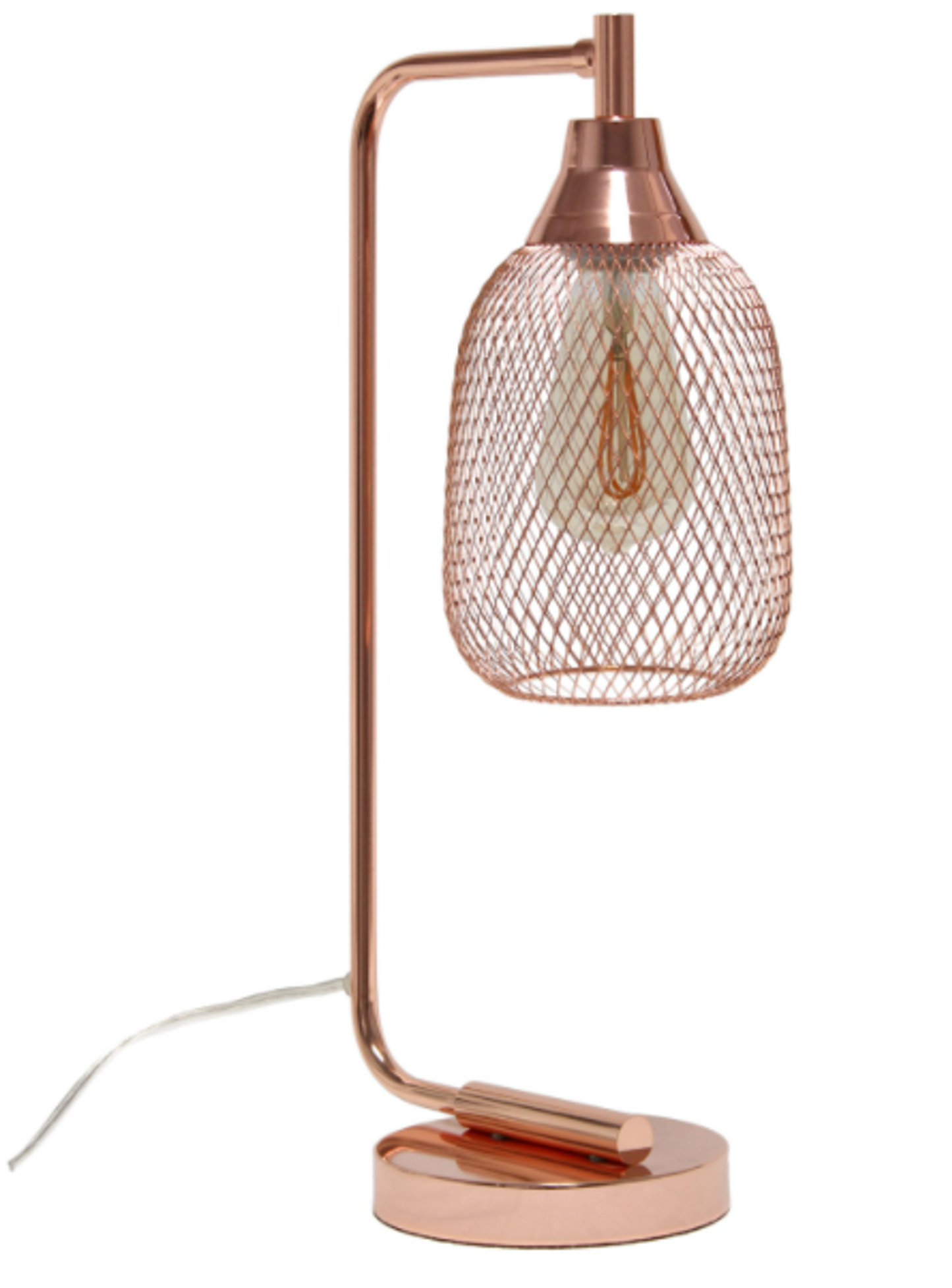 Lalia Home Industrial Mesh Desk Lamp - Rose Gold