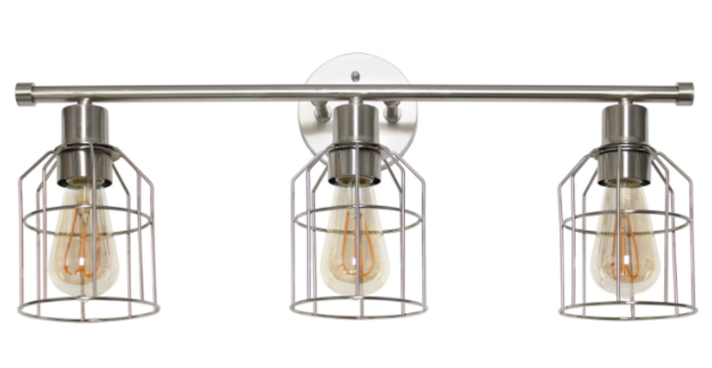 Lalia Home 3-Light Industrial Wired Cage Vanity Light