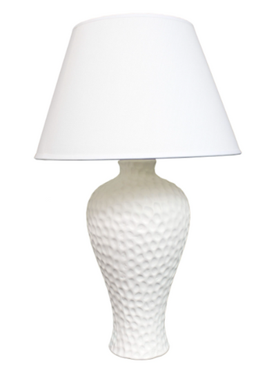 Simple Designs Textured Stucco Curvy Ceramic Table Lamp