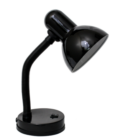 Simple Designs Basic Metal Desk Lamp with Flexible Hose Neck - Black