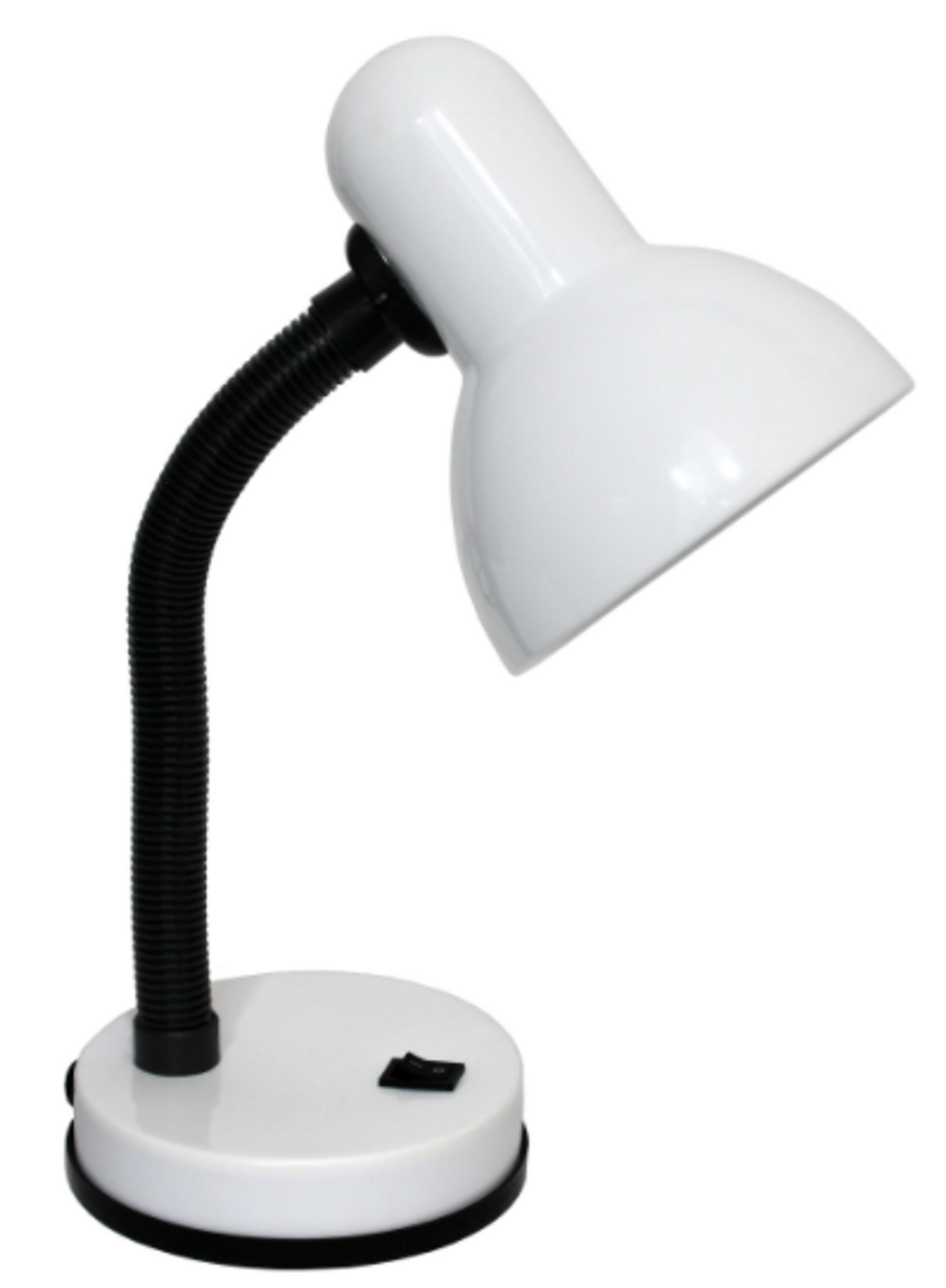 Simple Designs Basic Metal Desk Lamp with Flexible Hose Neck - White