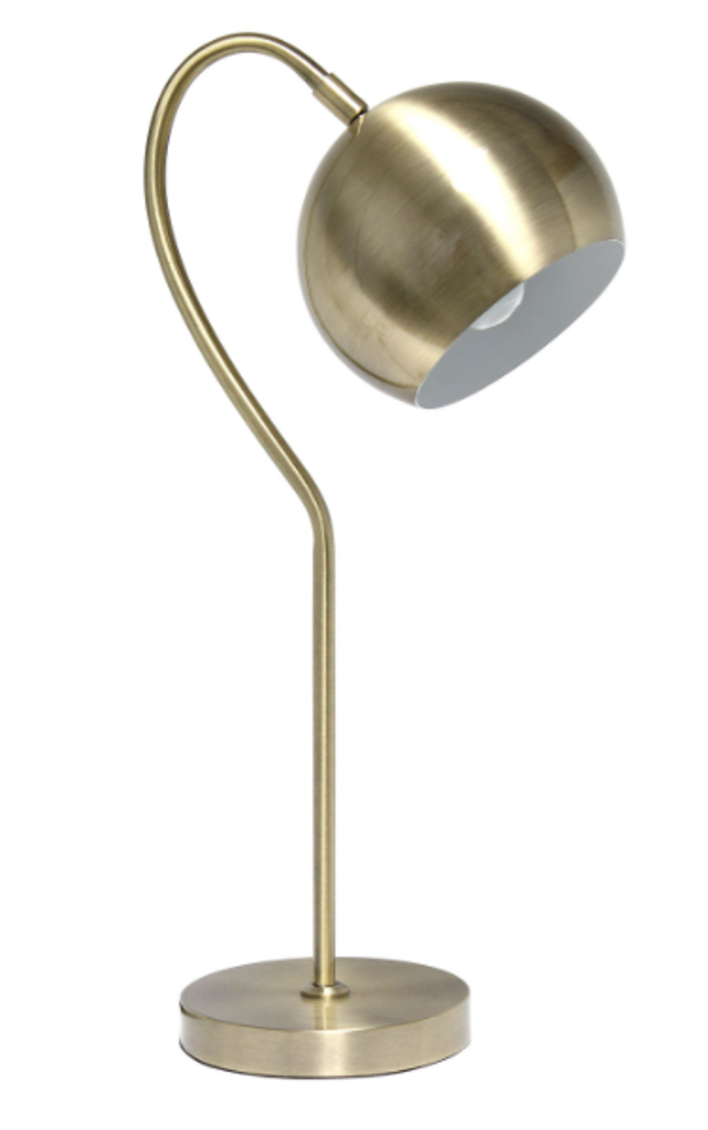 Lalia Home Mid Century Curved Table Lamp with Dome Shade
