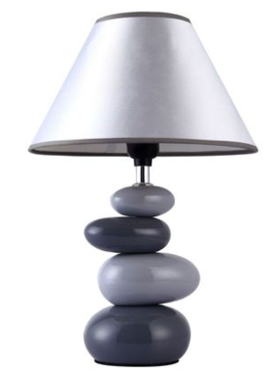 Simple Designs Shades of Gray Ceramic Stone Table Lamp
