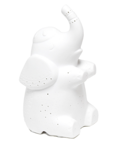 Simple Designs Porcelain Elephant Shaped Table Lamp