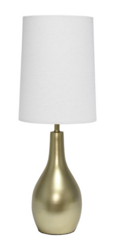 Simple Designs 1 Light Tear Drop Table Lamp - Gold