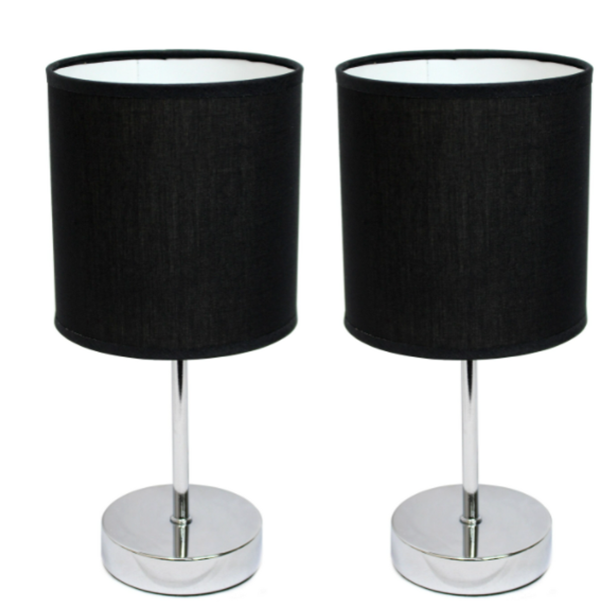 Simple Designs Chrome Mini Basic Table Lamp Set of 2