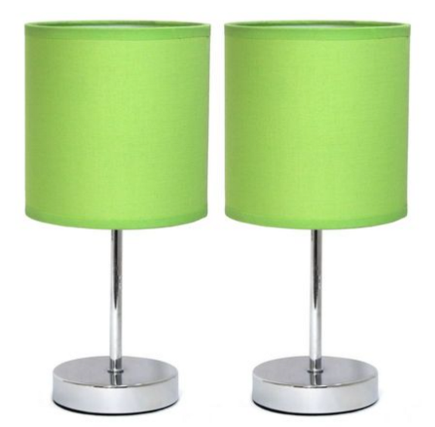 Simple Designs Chrome Mini Basic Table Lamp Set of 2