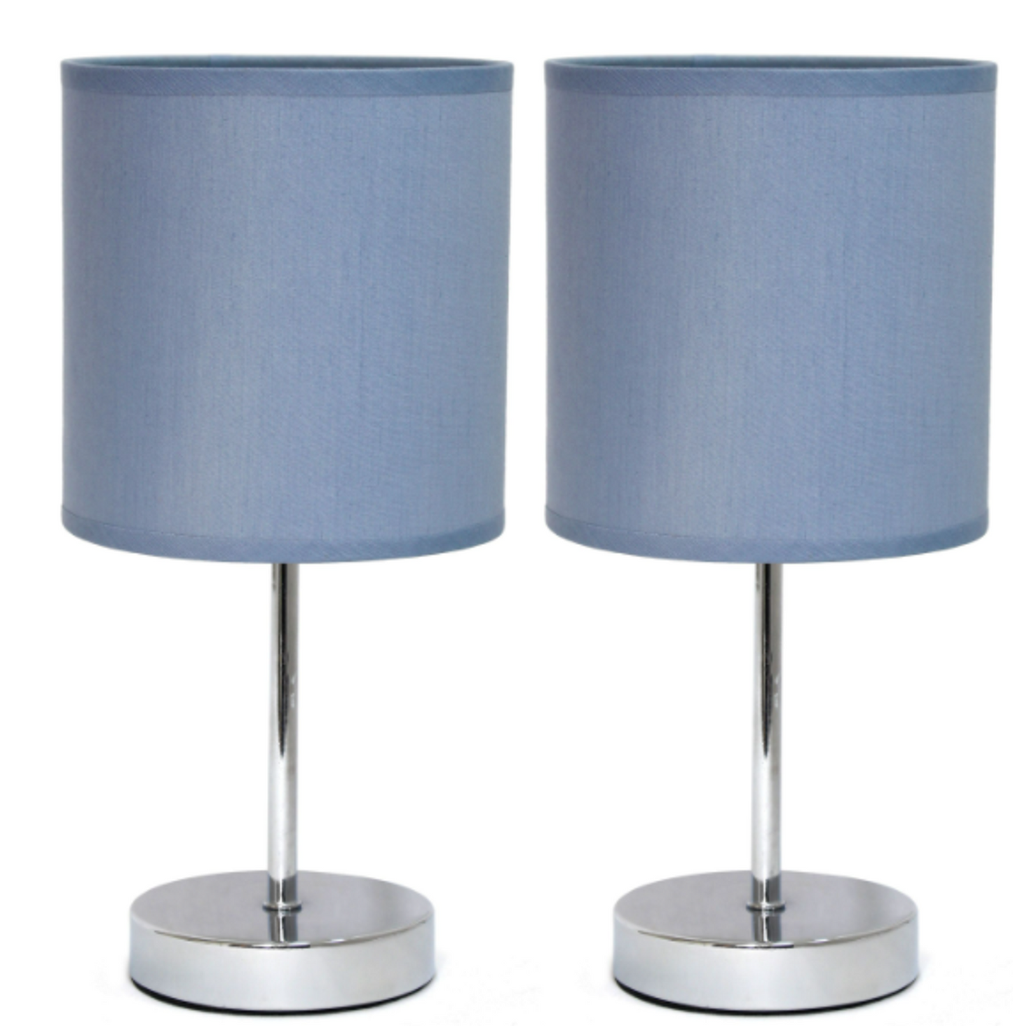 Simple Designs Chrome Mini Basic Table Lamp Set of 2